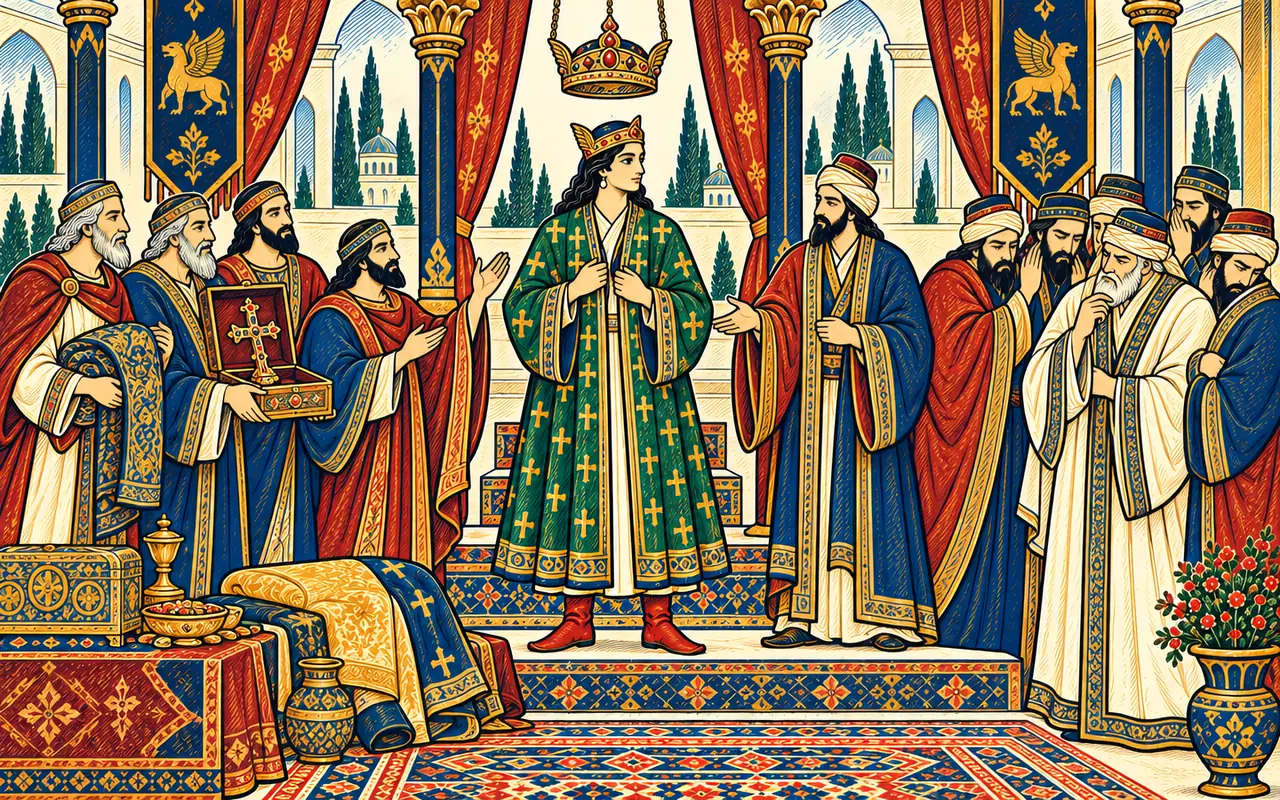 Khosrow Dons the Cross-Marked Robe