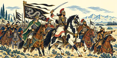 Bahram Rides His Piebald to the Nahravan