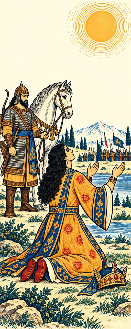 Khosrow Prays Bareheaded to the Sun
