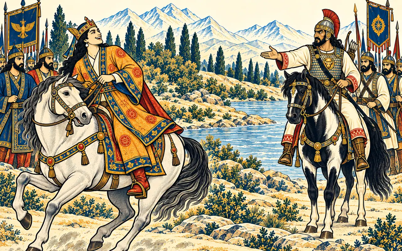 Khosrow Laughs and Turns His Rein
