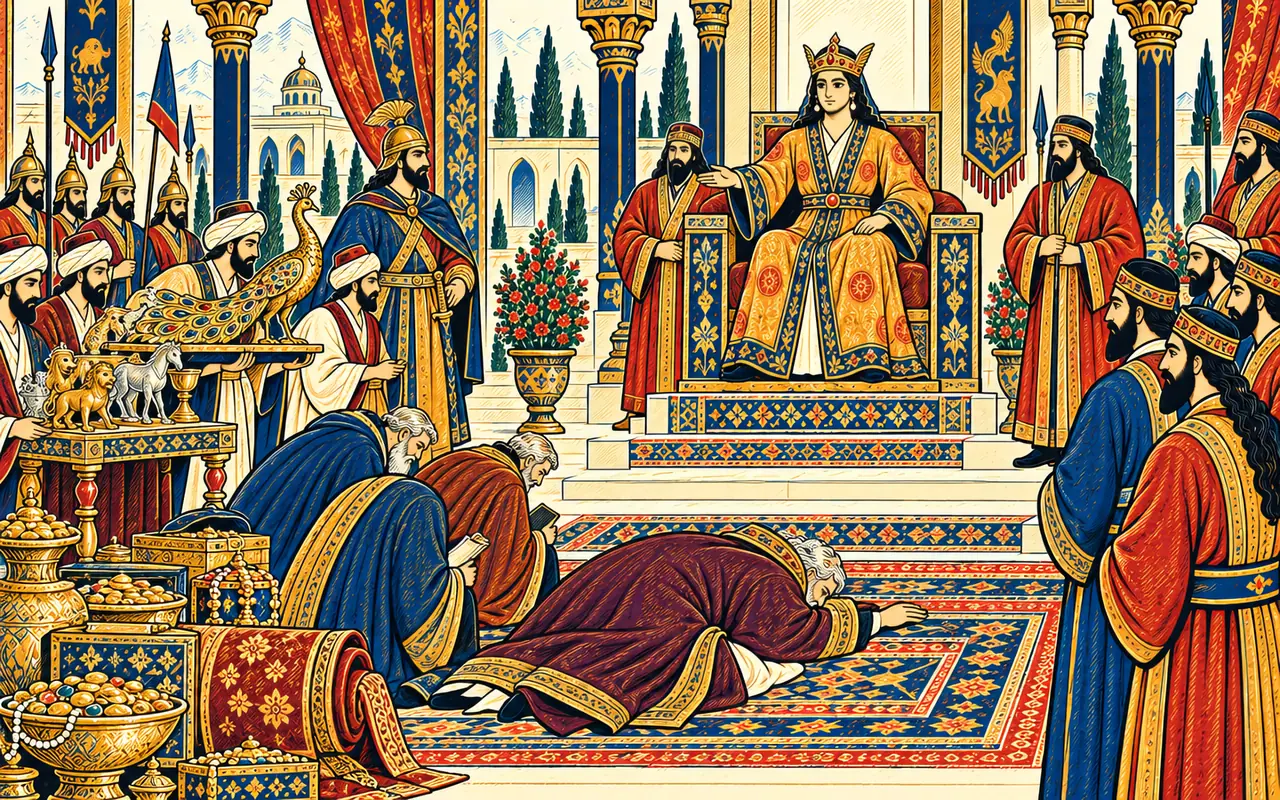 Khanagi Bows Before Khosrow