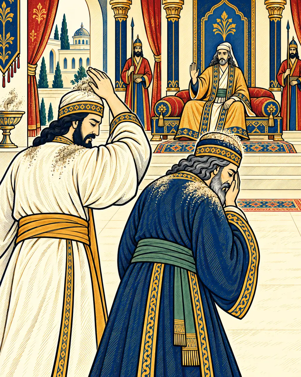 The Envoys Grieve Before Khosrow