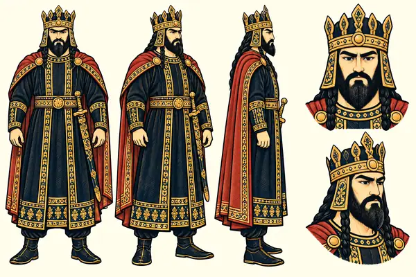 Afrasiab, identity sheet: Mature king (~40–60)
