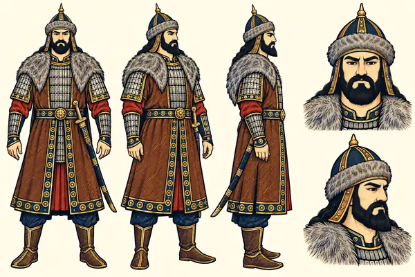 Andariman (brother of Arjasp), identity sheet: Mature prince-commander