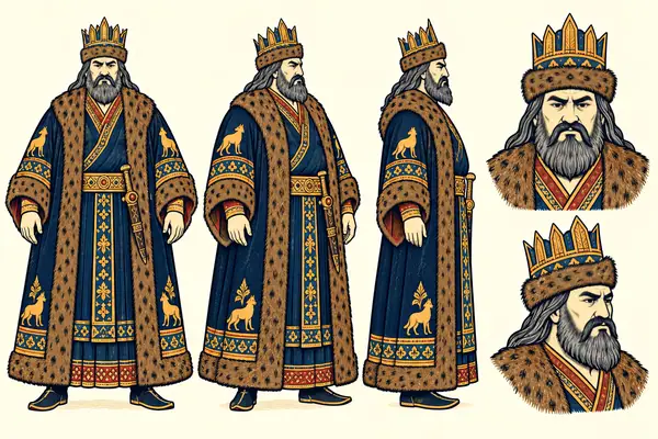 Arjasp, identity sheet: Mature-to-old king