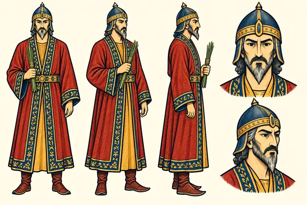 Bandvi, identity sheet: Mature noble (~45–50)
