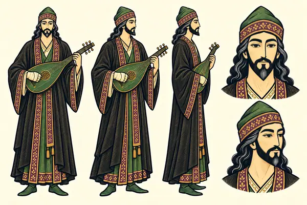 Barbad, identity sheet: Mature minstrel (~40)