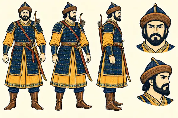 Barsam, identity sheet: Mature cavalry commander