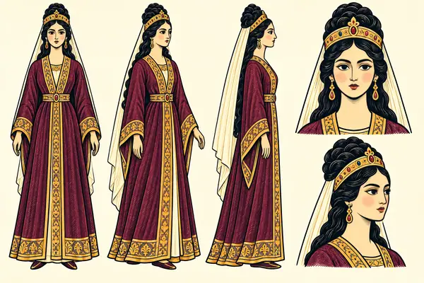 Faghestan (daughter of Kayd), identity sheet: Young princess (~16–18)