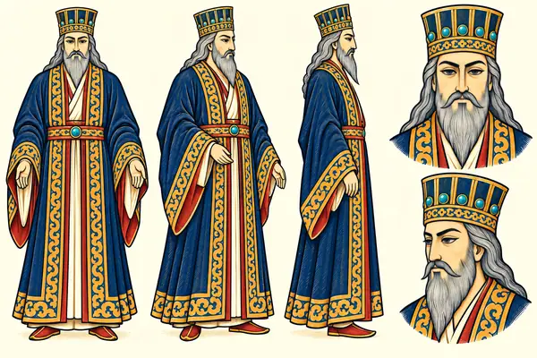 Faghfoor of Chin (Iskandar's time), identity sheet: Elder king (~55–60)