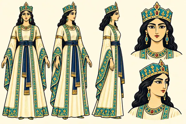 Farangis, identity sheet: Young queen and widow (B9-B10.10)