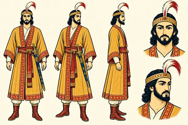 Goshtasb, identity sheet: Young prince / exile in Rum