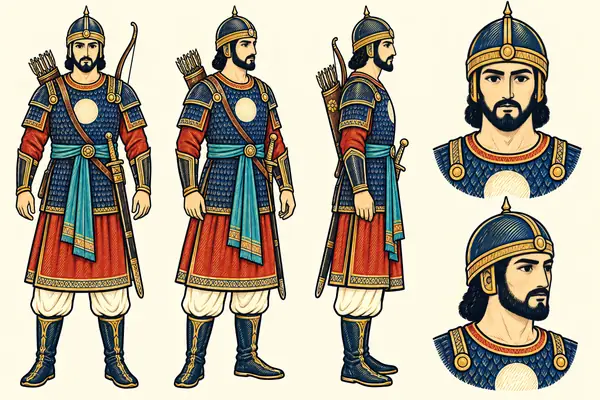 Gostaham (son of Gazhdaham), identity sheet: Young adult warrior (Bijan's generation)