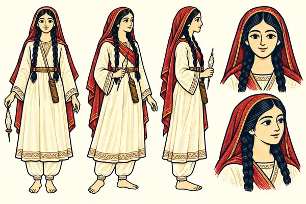 Haftvad's daughter, identity sheet: Young maiden (~15–18)