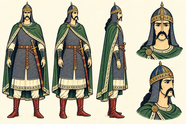 Gashasp, identity sheet: Mature warrior (~35–45)