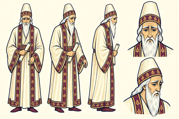 Jamasp (Goshtasb’s minister), identity sheet: Old sage-vizier