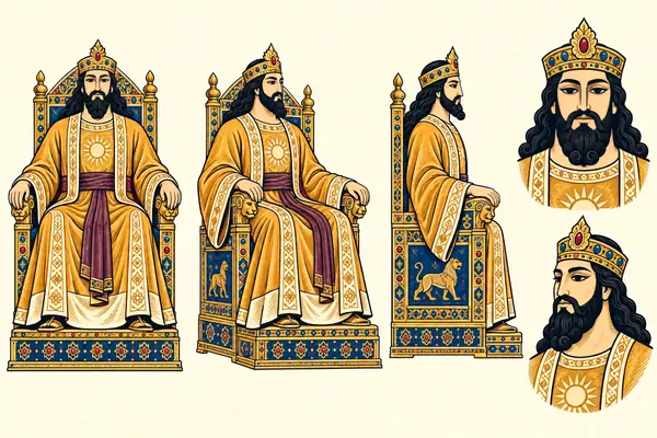 Jamshid, identity sheet: Mature king in glory