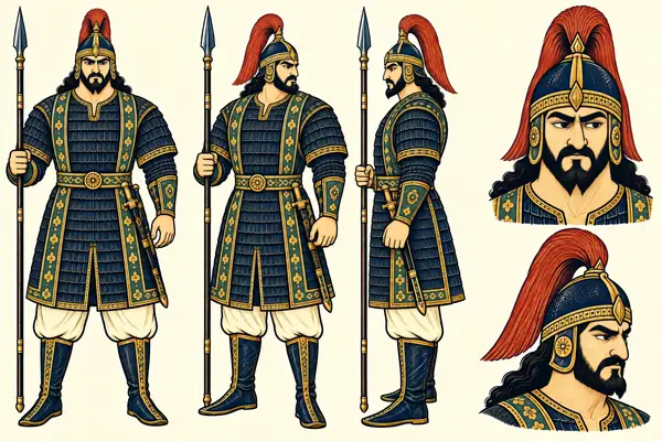 Kakouy, identity sheet: Young giant warrior