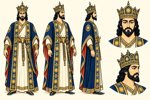 Kavus, identity sheet: Young king (~25–35)