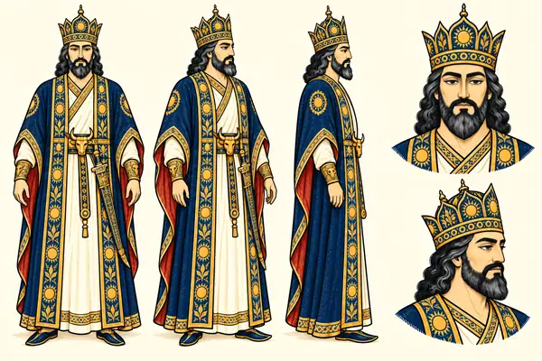 Kavus, identity sheet: Mature king (~45–60)