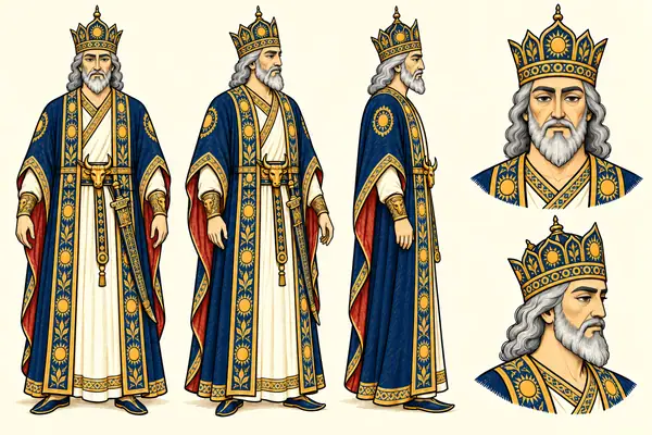 Kavus, identity sheet: Old king, grey (~80–100)