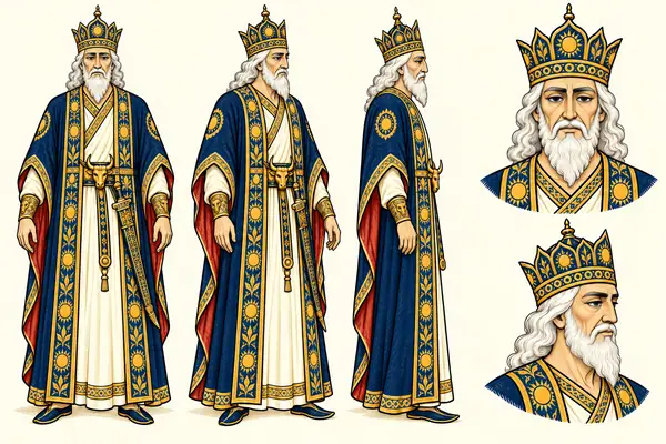 Kavus, identity sheet: Very old king, white (150)