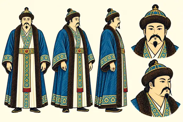 Khan of Chin (Bahram Chubin’s exile), identity sheet: Mature ruler (~45)