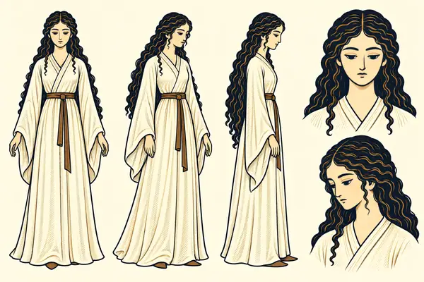 The Khan's daughter (Hormizd's mother), identity sheet: Girl / young maiden (~14–16)