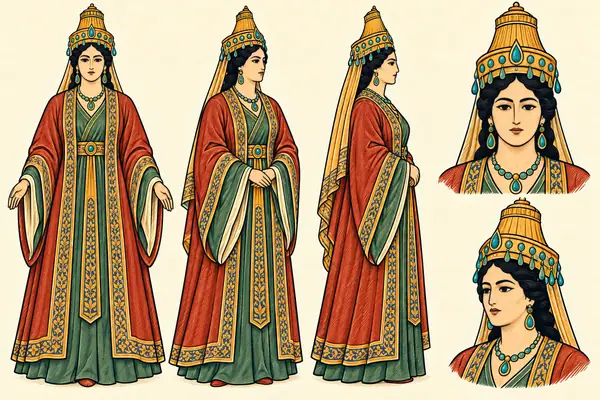 The Khatoon (queen of Chin, E1), identity sheet: Mature queen (~40s)
