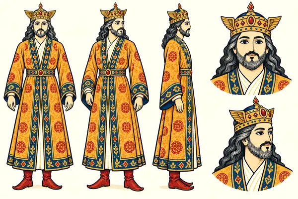 Khosrow Parviz, identity sheet: Older king (~55)