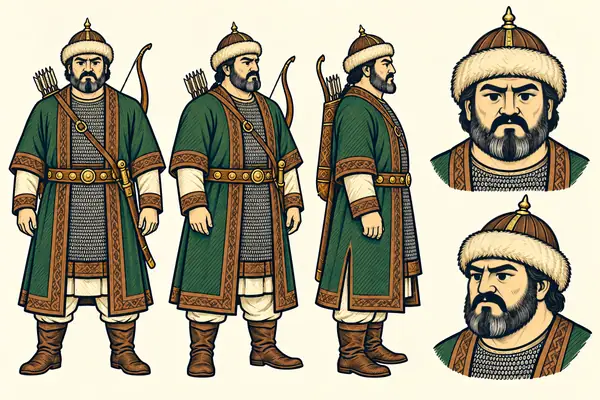 Lahhak, identity sheet: Mature warrior