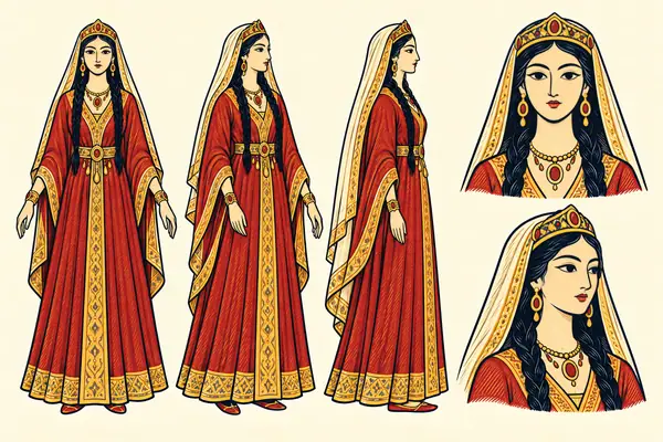 Manijeh, identity sheet: Young princess