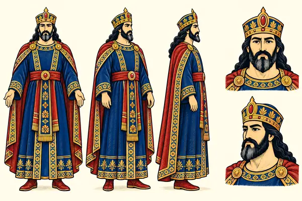 Manuchehr, identity sheet: Mature king