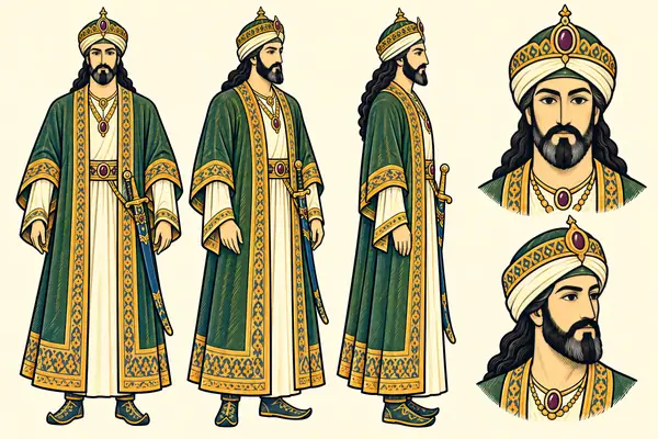 Mehrab, identity sheet: Mature king
