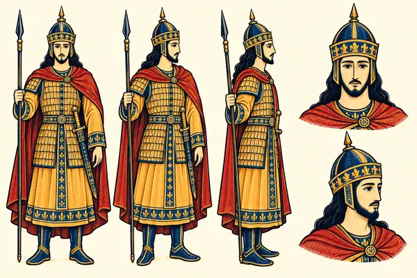 Nohzar, identity sheet: Young adult king (~25–30)