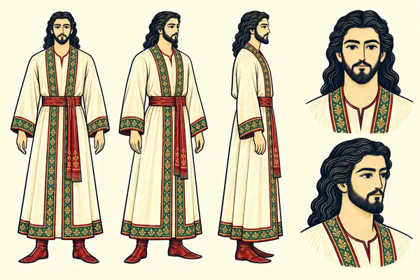 Nushzad, identity sheet: Young adult prince (~20–25)