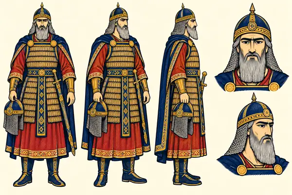 Barzin, identity sheet: Elder Mobad-commander (~55–70)