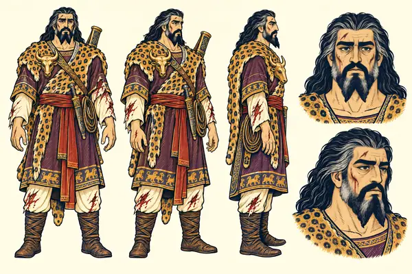 Rostam, identity sheet: Dying (C9.4)