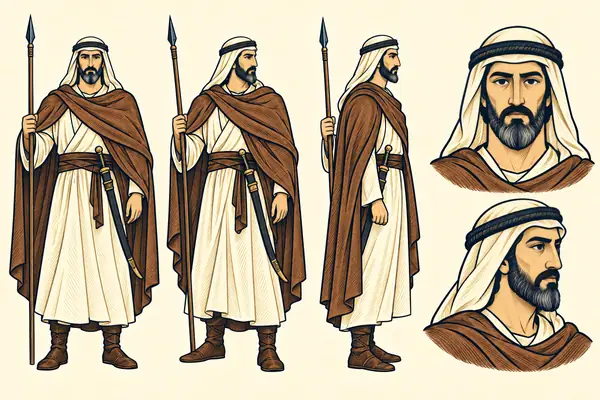 Sa'ad, identity sheet: Mature commander (~45–50)