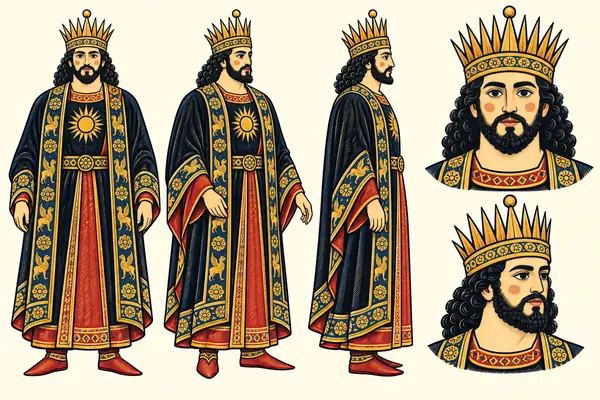 Shapur Zul-Aktaf, identity sheet: Young adult king