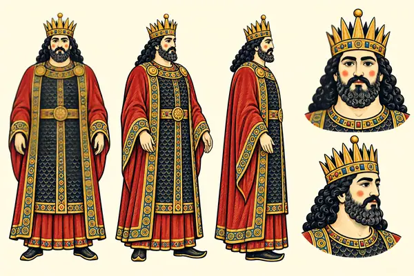 Shapur Zul-Aktaf, identity sheet: Older king