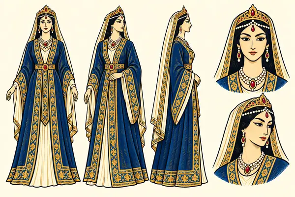 Sindokht, identity sheet: Mature queen