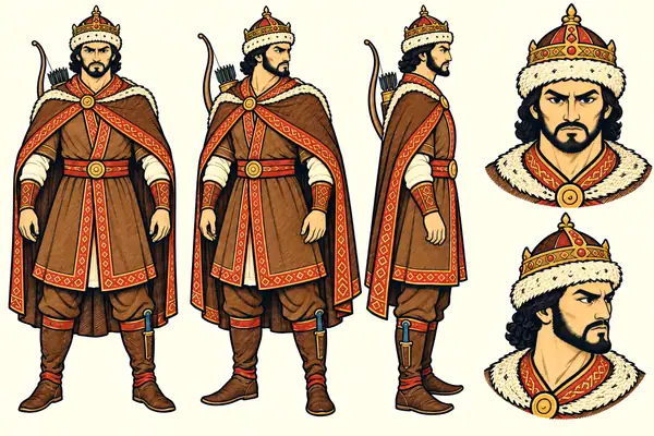 Tur, identity sheet: Mature king of Turan