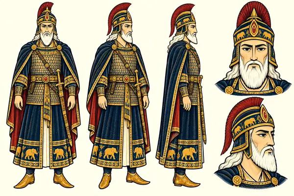 Tus, identity sheet: Old commander, camphor-white (~65+)