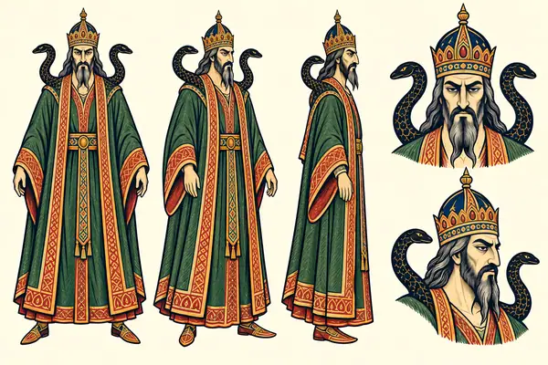 Zahhak, identity sheet: Old tyrant