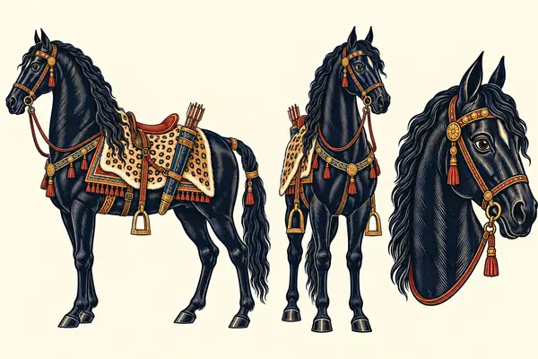 Behzad (Shabrang Behzad), identity sheet: War-horse