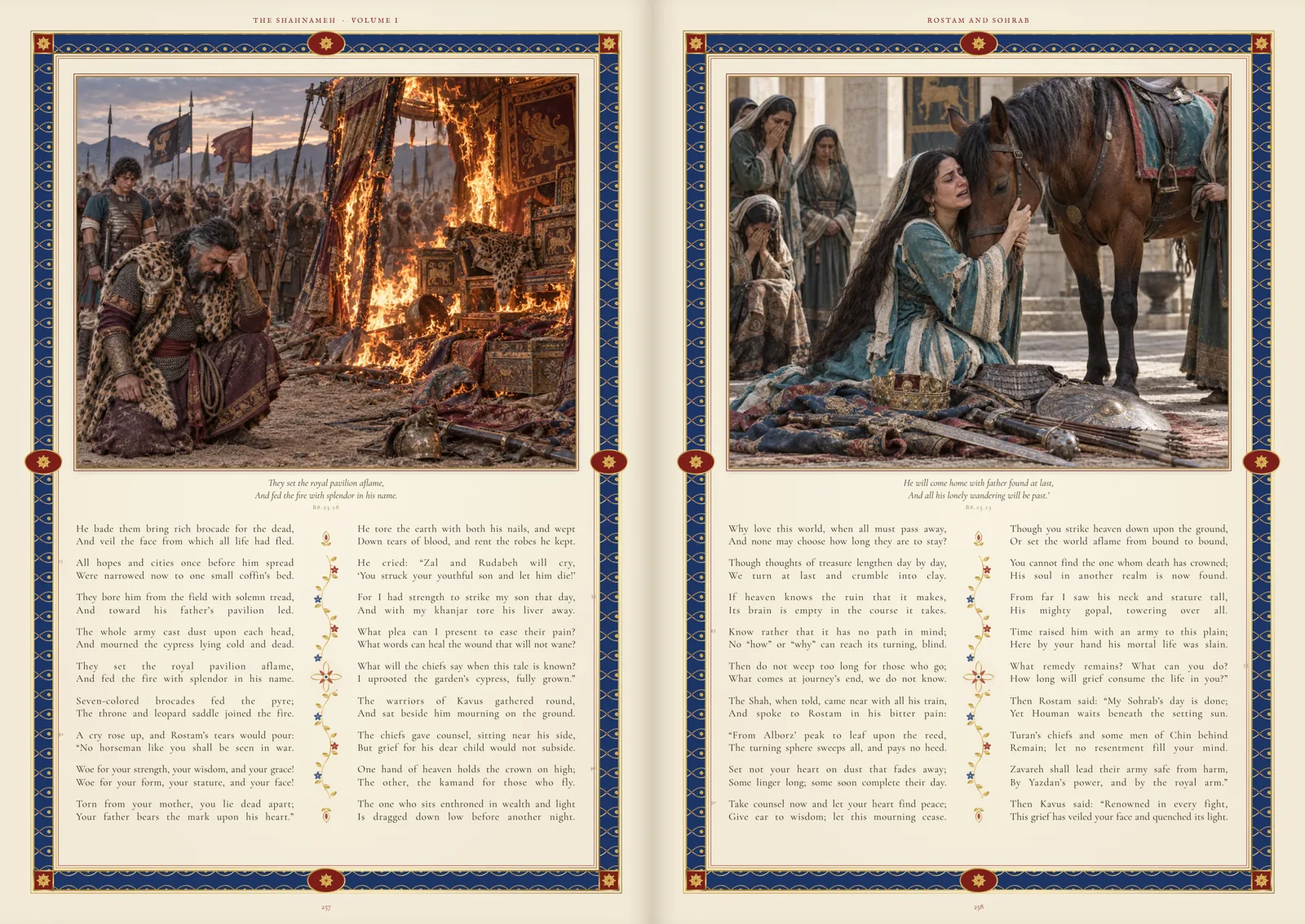 Spread 7 of the Illuminated Edition: Rostam’s Lament