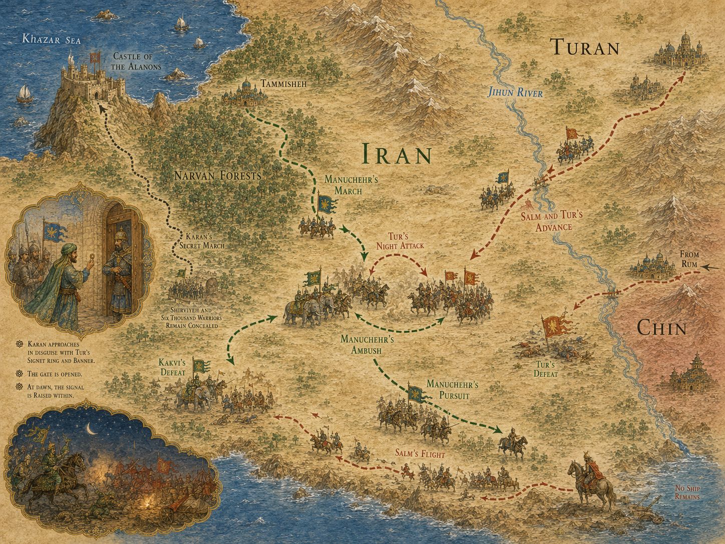 Map: Manuchehr Marches for Vengeance