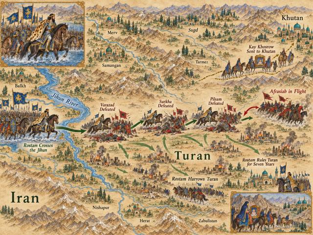 Map: Rostam's Harrowing of Turan