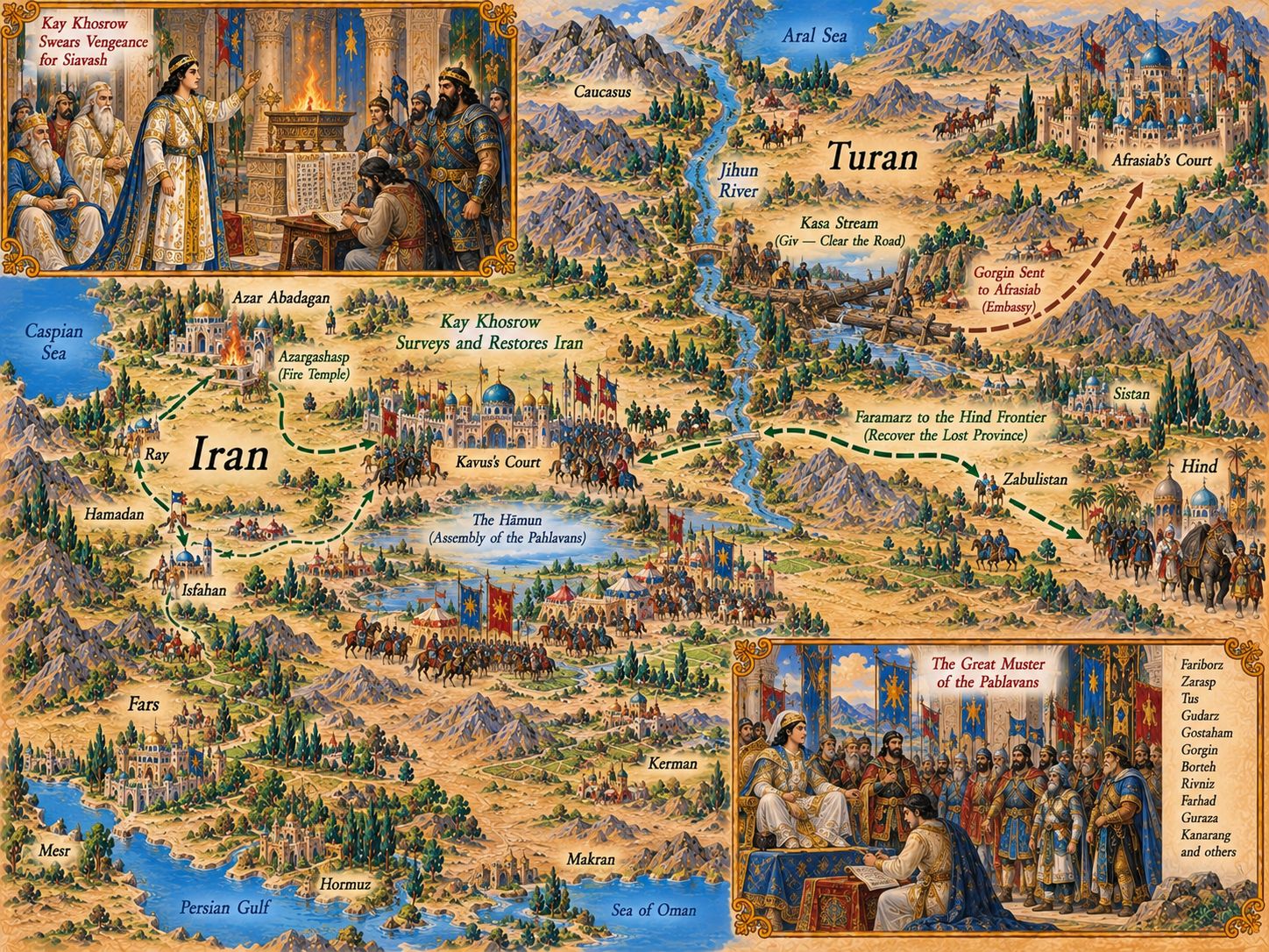 Map: The Realm Restored: Kay Khosrow’s Fronts and the Division of Commands